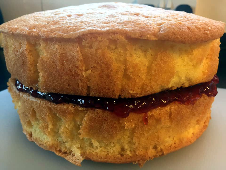 Shirley's Cafe home-made jam sponge cake